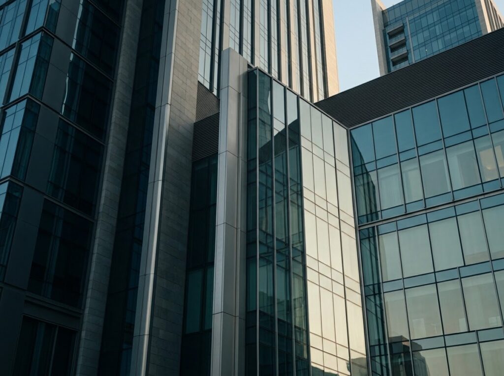 Contemporary office towers in the Dubai business district, where Global Education Network is headquartered